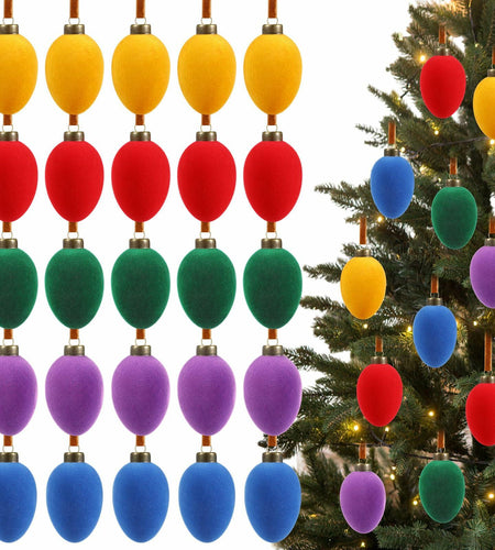 Hollowfly Christmas Velvet Balls Ornaments 2.36'' Rainbow 15 Pcs Shatterproof
