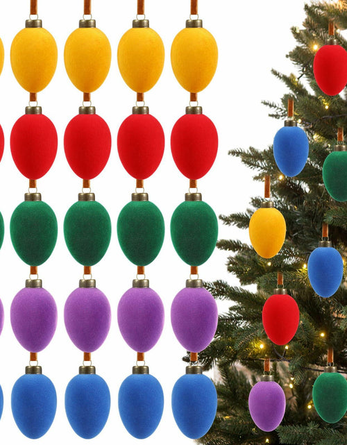 Load image into Gallery viewer, Hollowfly Christmas Velvet Balls Ornaments 2.36'' Rainbow 15 Pcs Shatterproof
