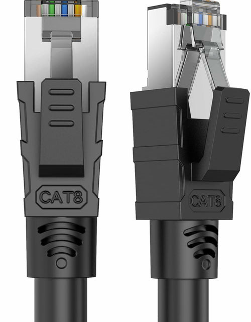 Load image into Gallery viewer, Qiuean Cat 8 Ethernet Cable 1.5ft Black RJ45 Shielded Patch Cord LAN
