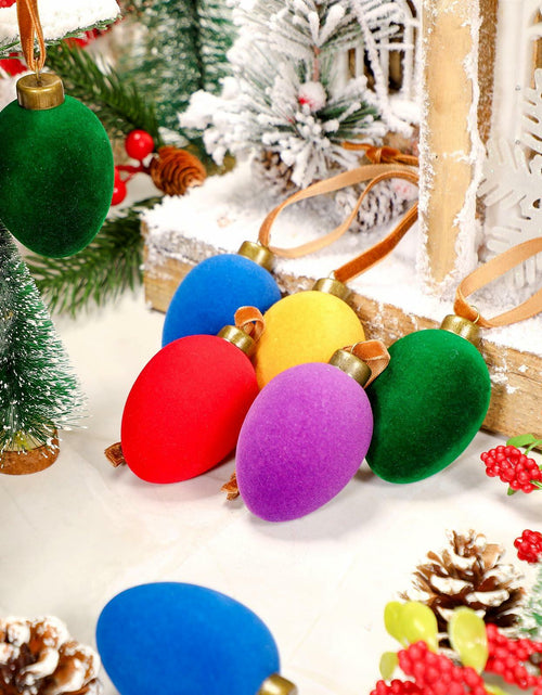 Load image into Gallery viewer, Hollowfly Christmas Velvet Balls Ornaments 2.36'' Rainbow 15 Pcs Shatterproof
