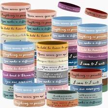Load image into Gallery viewer, Sieral 120 Pcs Valentine Motivational Silicone Wristbands Joyous Color
