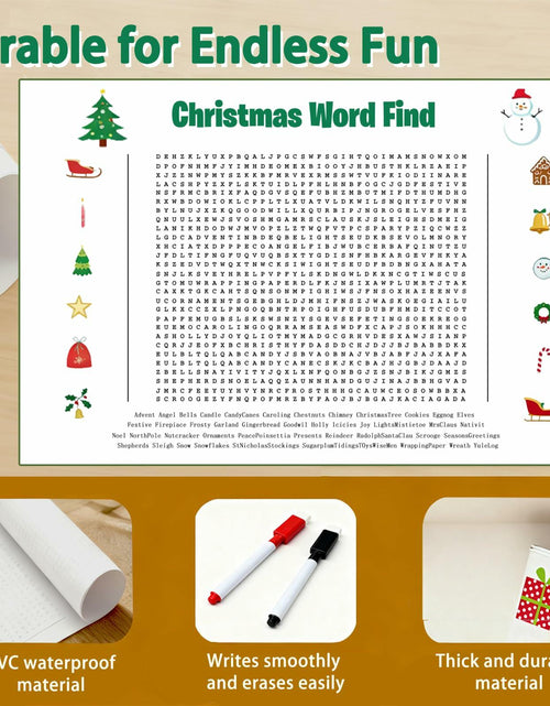 Load image into Gallery viewer, Christmas Word Search Poster Jumbo 36x24in 50 Words Holiday Game
