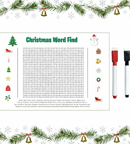 Christmas Word Search Poster Jumbo 36x24in 50 Words Holiday Game
