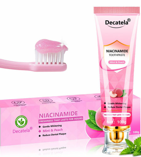 Decatela Niacinamide Whitening Toothpaste Peach Mint Flavor Fluoride-Free