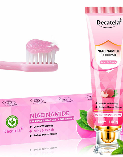 Load image into Gallery viewer, Decatela Niacinamide Whitening Toothpaste Peach Mint Flavor Fluoride-Free
