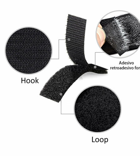 Melsan 1x4in Hook and Loop Strips Adhesive Black 15 Sets Strong Mounting Tape