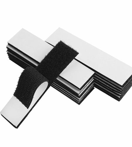 Melsan 1x4in Hook and Loop Strips Adhesive Black 15 Sets Strong Mounting Tape