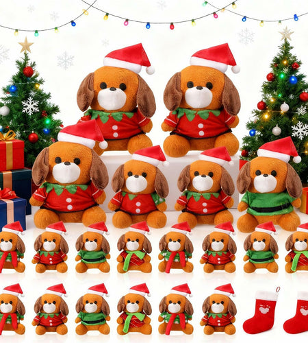 VioraWhite 16 Pack Mini Stuffed Dogs Plush Toys Colorful 4 Inches