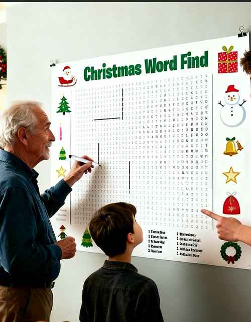 Load image into Gallery viewer, Christmas Word Search Poster Jumbo 36x24in 50 Words Holiday Game
