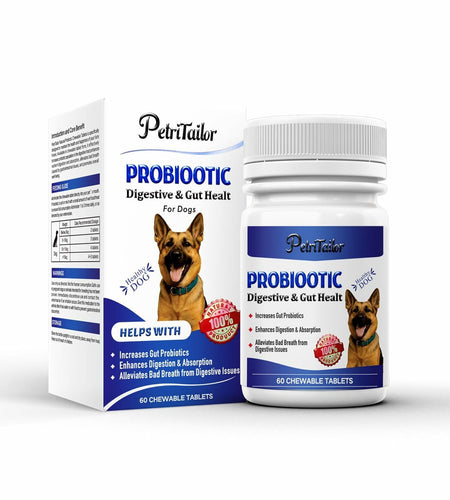 PetriTailor Probiotics Supplement for Dogs Digestive Enzymes Prebiotics