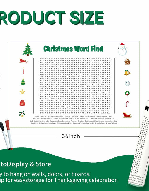 Load image into Gallery viewer, Christmas Word Search Poster Jumbo 36x24in 50 Words Holiday Game
