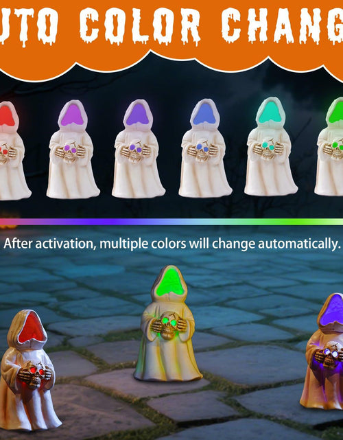 Load image into Gallery viewer, Goodeco LED Ghost Figurine Light-Up Spooky Resin Decoration Off-White
