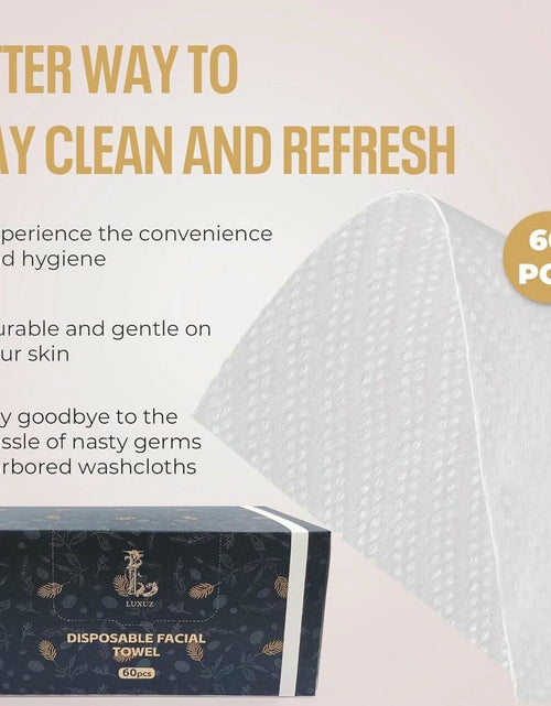 Load image into Gallery viewer, LUXUZ Facial Cleansing Cloths Ultra Soft Dry Wipes XL 60 Count
