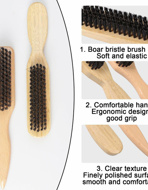 Load image into Gallery viewer, LLMSIX 2Pcs Wooden Handle Boar Bristle Hair Brush Soft Smoothing Brown
