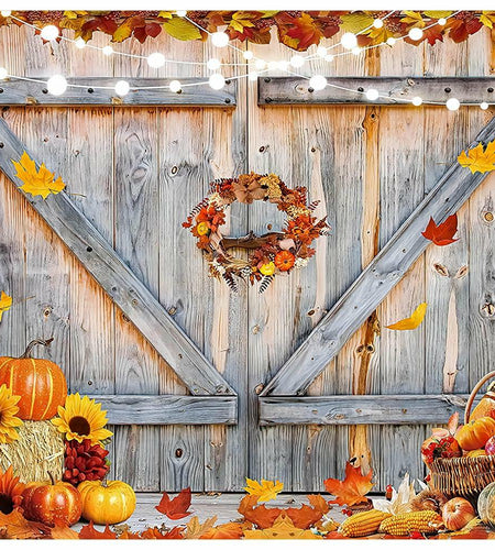 YYNXSY Rustic Christmas Barn Wood Door Backdrop Bronze 8x6FT