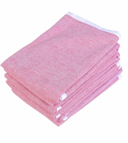 Yourtablecloth Cotton Kitchen Dishtowel Set 18x28 Tango Red 6 Pack