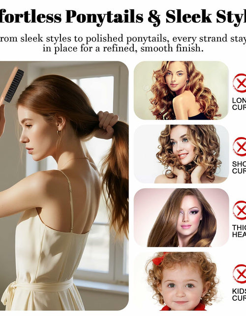 Load image into Gallery viewer, LLMSIX 2Pcs Wooden Handle Boar Bristle Hair Brush Soft Smoothing Brown

