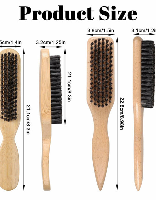 Load image into Gallery viewer, LLMSIX 2Pcs Wooden Handle Boar Bristle Hair Brush Soft Smoothing Brown
