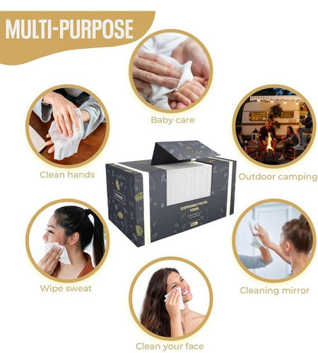 LUXUZ Facial Cleansing Cloths Ultra Soft Dry Wipes XL 60 Count