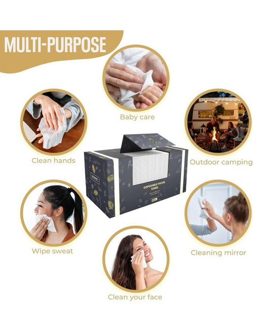 Load image into Gallery viewer, LUXUZ Facial Cleansing Cloths Ultra Soft Dry Wipes XL 60 Count

