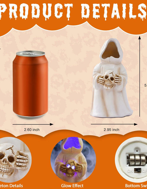 Load image into Gallery viewer, Goodeco LED Ghost Figurine Light-Up Spooky Resin Decoration Off-White
