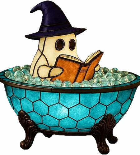 WoduYrt Halloween Ghost Bubble Bath Lamp Blue LED Night Light Decor