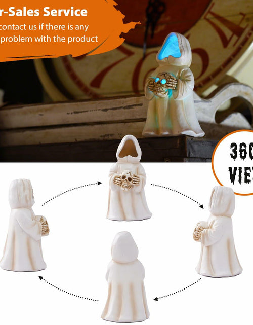 Load image into Gallery viewer, Goodeco LED Ghost Figurine Light-Up Spooky Resin Decoration Off-White
