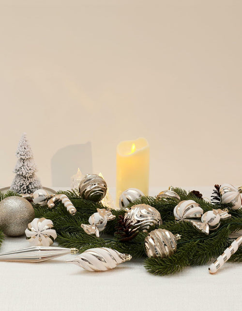 Load image into Gallery viewer, 5th LILY Christmas Ball Ornaments Set Shatterproof 24 PCS Champagne Plastic
