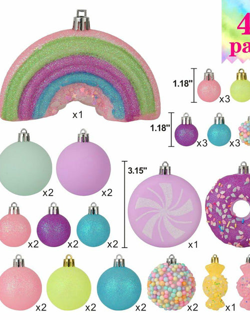 Load image into Gallery viewer, ROSELEAF Christmas Tree Ornaments Set 40 Pack Shatterproof Pink Purple Green

