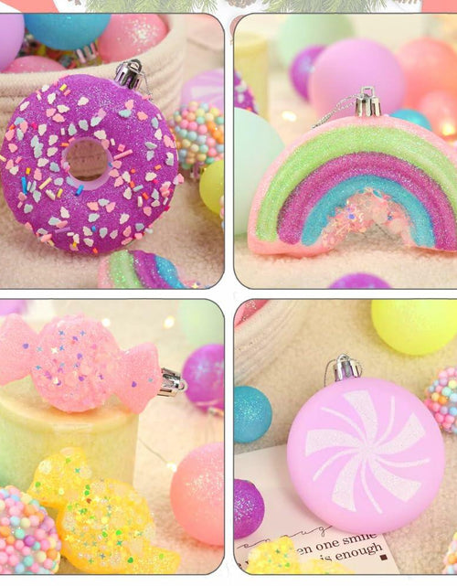 Load image into Gallery viewer, ROSELEAF Christmas Tree Ornaments Set 40 Pack Shatterproof Pink Purple Green
