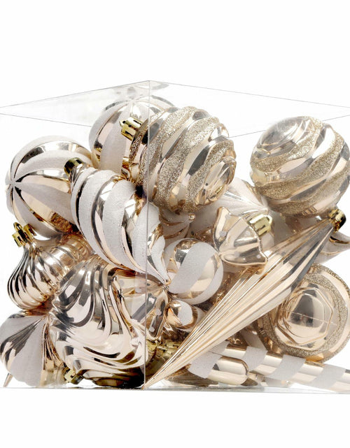 Load image into Gallery viewer, 5th LILY Christmas Ball Ornaments Set Shatterproof 24 PCS Champagne Plastic
