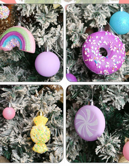 Load image into Gallery viewer, ROSELEAF Christmas Tree Ornaments Set 40 Pack Shatterproof Pink Purple Green
