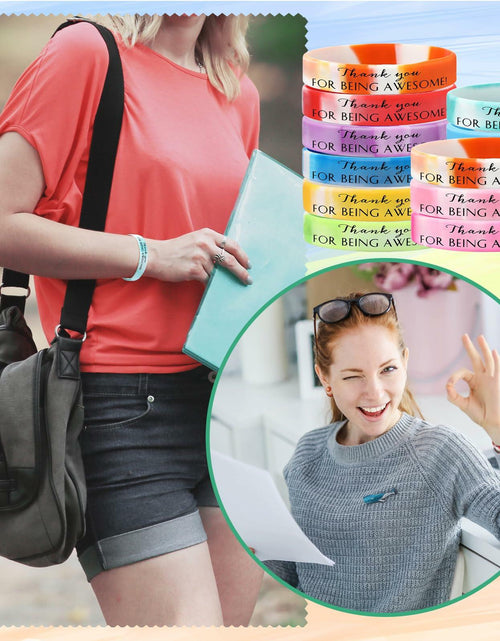 Load image into Gallery viewer, Sieral 120 Pcs Valentine Motivational Silicone Wristbands Joyous Color
