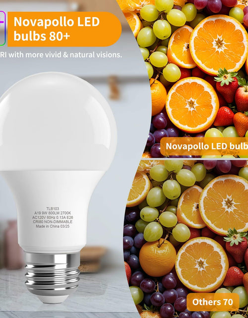 Load image into Gallery viewer, novapollo A19 9W LED Bulb 800 Lumens 2700K Soft White 6 Pack

