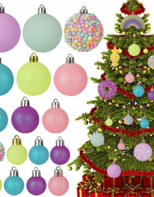 Load image into Gallery viewer, ROSELEAF Christmas Tree Ornaments Set 40 Pack Shatterproof Pink Purple Green
