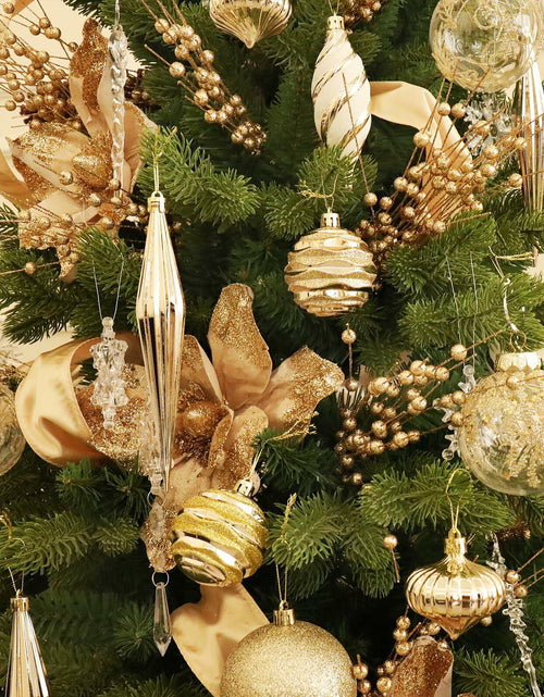 Load image into Gallery viewer, 5th LILY Christmas Ball Ornaments Set Shatterproof 24 PCS Champagne Plastic
