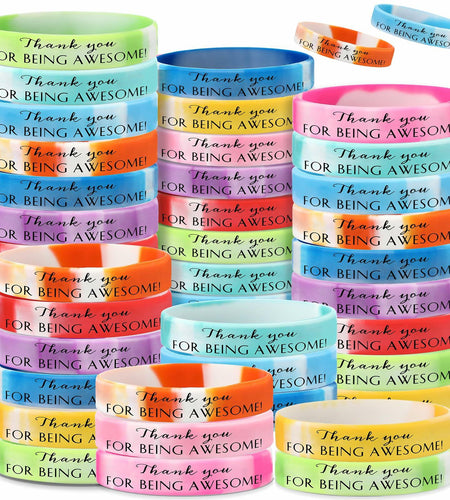 Sieral 120 Pcs Valentine Motivational Silicone Wristbands Joyous Color