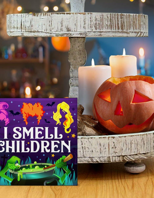 Load image into Gallery viewer, Hijie Halloween Wooden Sign I Smell Children Indoor Decor 5x5 Inches
