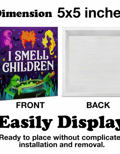 Load image into Gallery viewer, Hijie Halloween Wooden Sign I Smell Children Indoor Decor 5x5 Inches
