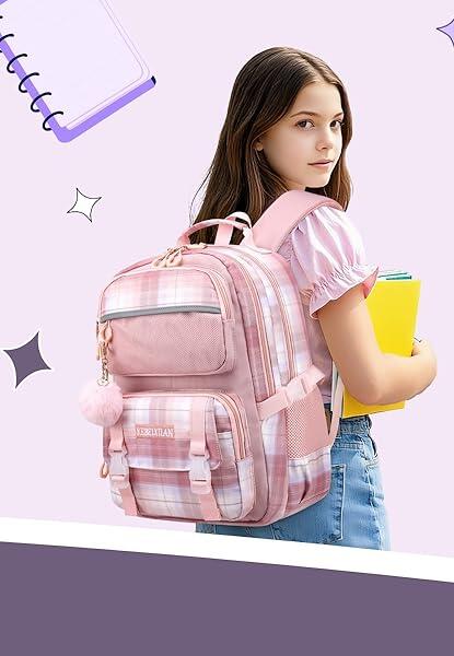 Load image into Gallery viewer, KEBEIXUAN Backpack Set 3PCS School Lunch Box Pencil Case Pink 11.81x7.87x17.32

