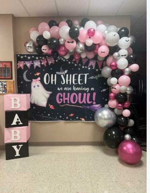 Load image into Gallery viewer, MEHOFOND Halloween Baby Shower Party Backdrop Purple Vinyl 7x5ft
