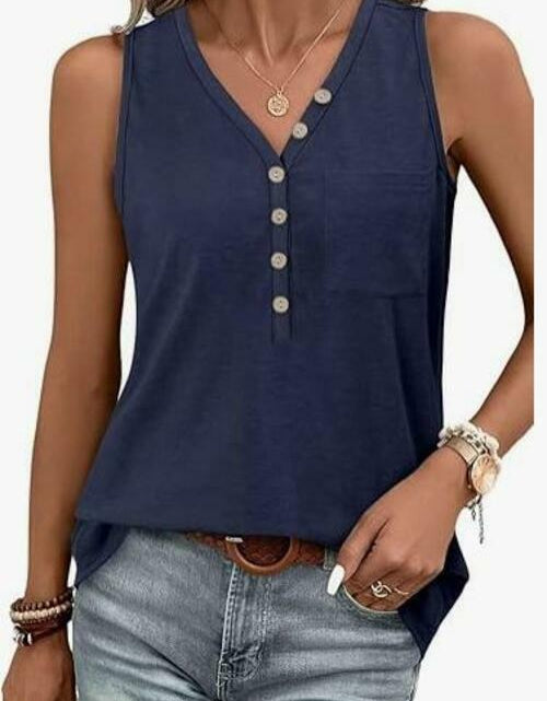 Load image into Gallery viewer, KISSMODA Women's Summer Floral Henley Top Royal Blue Size X-Large
