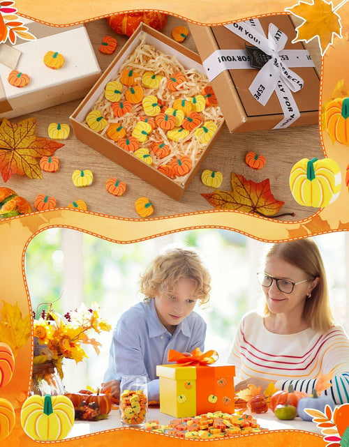 Load image into Gallery viewer, kaiolbly 80pcs Mini Pumpkins Polymer Clay Ornaments Multi Color 20mm Fall
