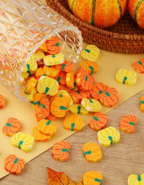 Load image into Gallery viewer, kaiolbly 80pcs Mini Pumpkins Polymer Clay Ornaments Multi Color 20mm Fall
