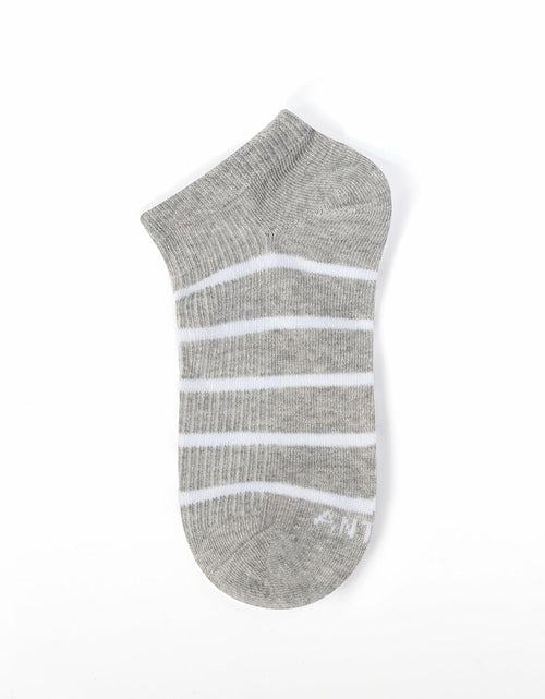 Load image into Gallery viewer, ANT21T Athletic Ankle Socks Low Cut Gray White Black Blue 4 Pairs
