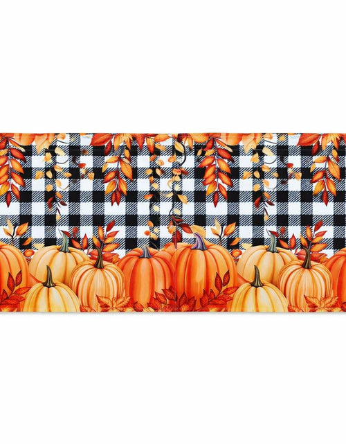 Load image into Gallery viewer, Miss Adola Pumpkin Plaid Fall Table Runner 13x72 Sunflower Decor
