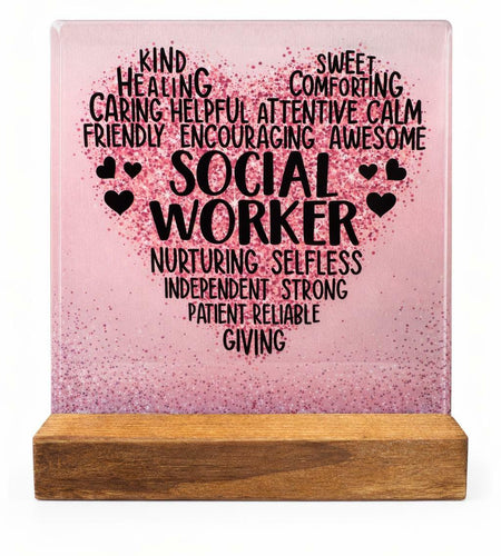Mhfpl Social Worker Thank You Acrylic Plaque Sign 3.92x3.92x0.3 Lucency