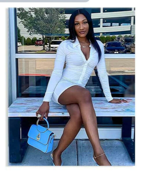 Load image into Gallery viewer, DAAWENXI Women's Sexy Ruched Button Down Mini Shirt Dress White Size XL
