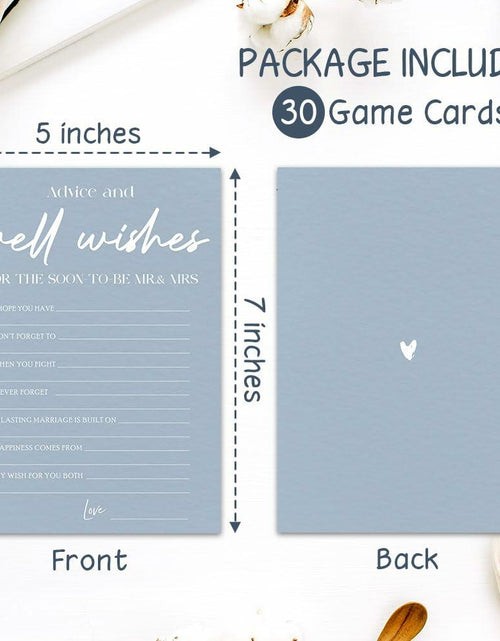 Load image into Gallery viewer, MBYHP Bridal Shower Games 30 Pcs Blue Wedding Cards Color A03 Size A03
