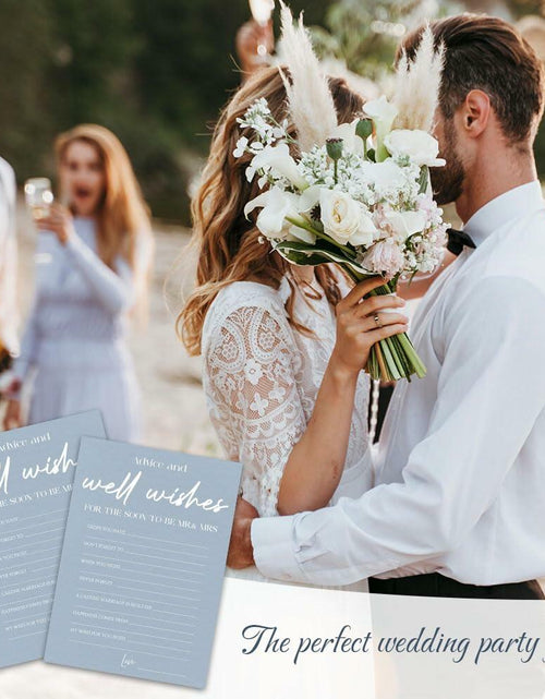 Load image into Gallery viewer, MBYHP Bridal Shower Games 30 Pcs Blue Wedding Cards Color A03 Size A03
